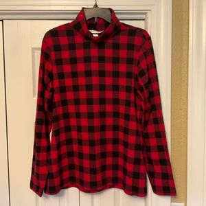 Cute Christopher & Banks XL, red & black check long sleeved turtleneck!
